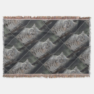 Creeping Bobcat Throw Blanket