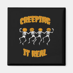 Creeping It Real Skeleton Halloween Jack'o Lantern Magnet