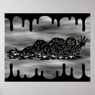 Creeping Slime Hulk Weird Horror Art Poster