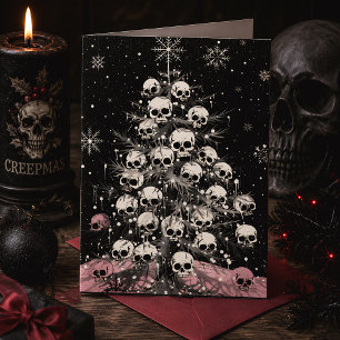Creepmas Skull Christmas Tree Spooky Gothic Card