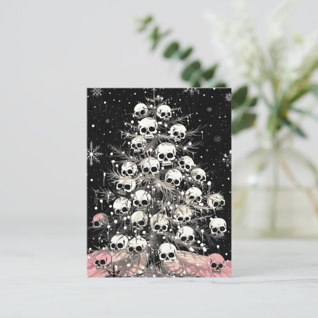 Creepmas Spooky Skulls Gothic Postcard (Standing Front)