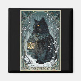 Creepmas Vintage The Yule Cat Tarot Card Dark Chri Magnet