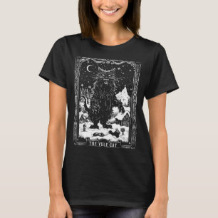 Creepmas Vintage The Yule Cat Tarot Card Dark Chri T-Shirt