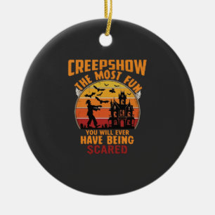 Creepshow Halloween Zombie Haunted House Sunset Ba Ceramic Tree Decoration