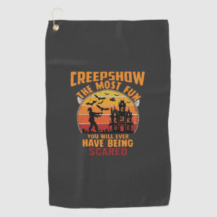Creepshow Halloween Zombie Haunted House Sunset Ba Golf Towel