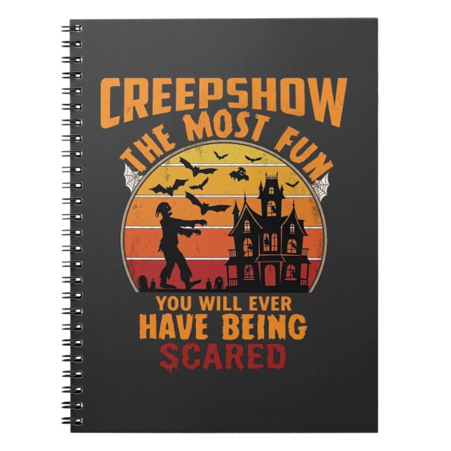 Creepshow Halloween Zombie Haunted House Sunset Ba Notebook (Front)
