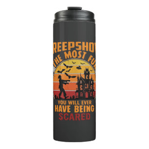 Creepshow Halloween Zombie Haunted House Sunset Ba Thermal Tumbler