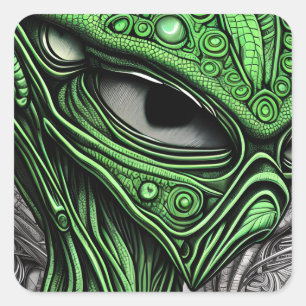Creepy Abstract Alien Square Sticker