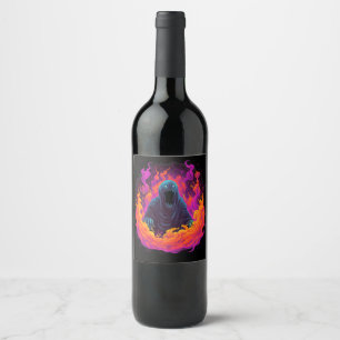 Creepy and Colourful Demon Ghost Spirit Premium T- Wine Label