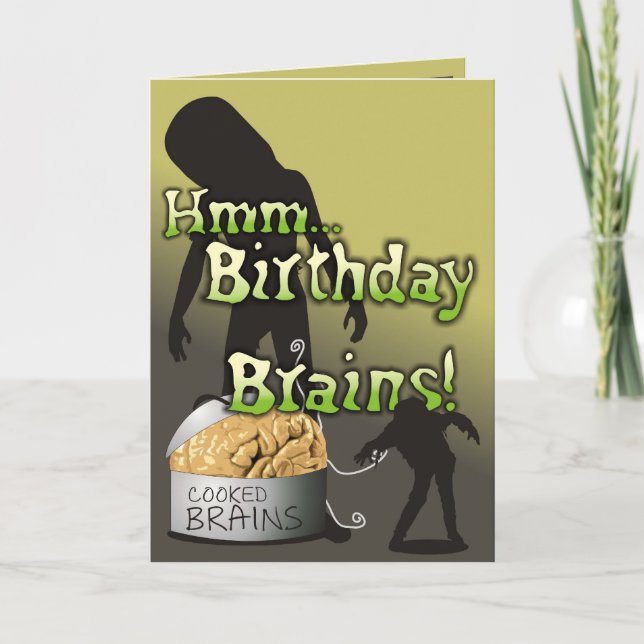 Creepy and Cute - Birthday Brains Card (Front)