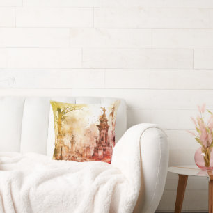 Creepy and Spooky Cemetery Antique Halloween Cushion