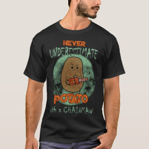 Creepy Angry Potato Chainsaw Horror Movie Lovers H T-Shirt