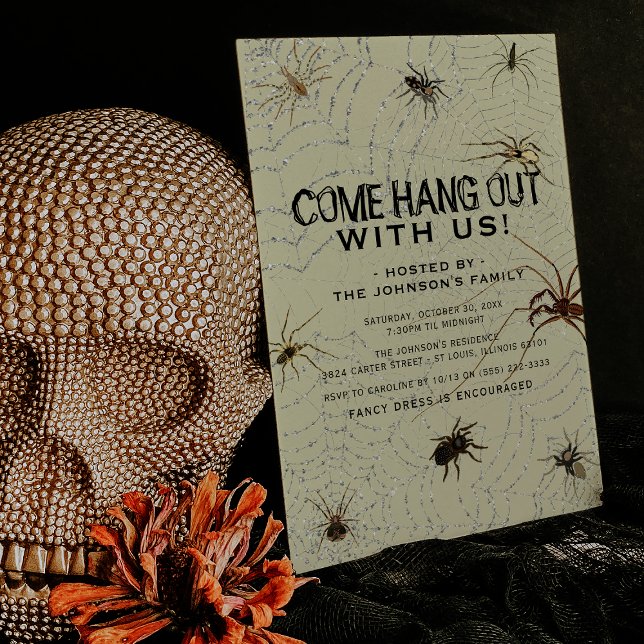 Creepy Arachnophobia Halloween Party Invitation (Creator Uploaded)