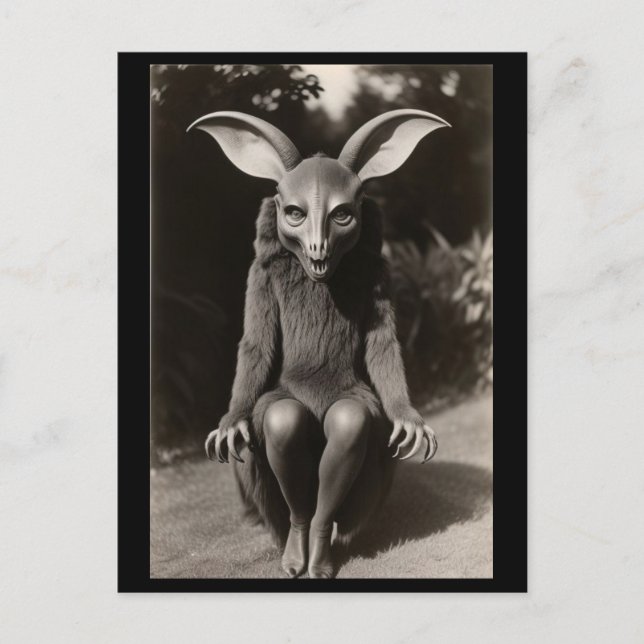 Creepy Bat Strange  Halloween Postcard (Front)