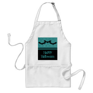Creepy Bats Halloween Apron, Teal Standard Apron