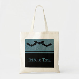 Creepy Bats Halloween Bag, Dark Blue Tote Bag