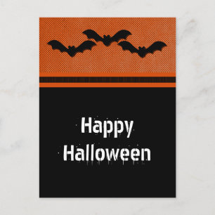 Creepy Bats Halloween Postcard, Orange Postcard