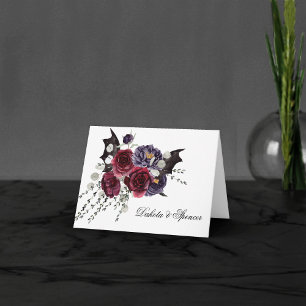 Creepy Beautiful   Dark Gothic Roses with Bats Thank You Card