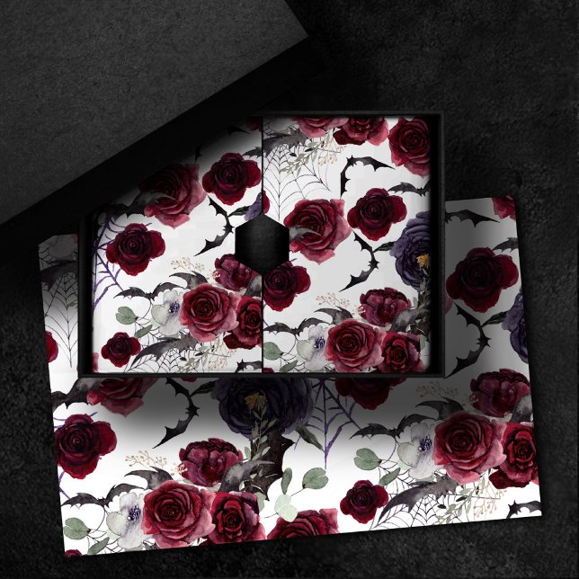 Creepy Beautiful | Dark Gothic Roses with Bats Tissue Paper (Creator Uploaded)