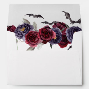 Creepy Beautiful Gothic Floral and Bat Addressed Envelope