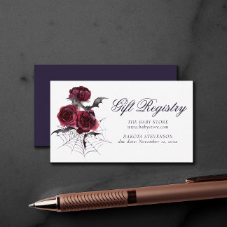 Creepy Beautiful | Gothic Floral Shower Registry Enclosure Card