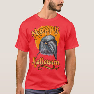 Creepy Bird Pigeon Happy Halloween Holiday Design T-Shirt