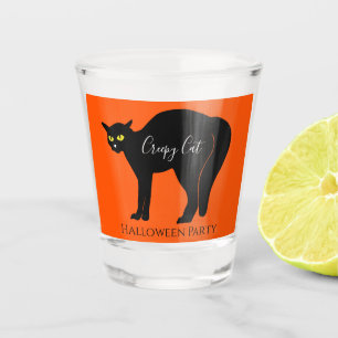 Creepy Black Cat Halloween Shot Glass