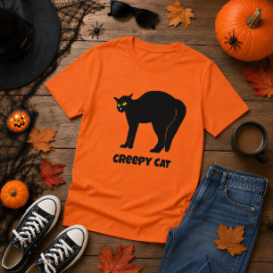 Creepy Black Cat T-Shirt