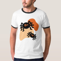 Creepy Black Widow Spiders Halloween Short Sleeve