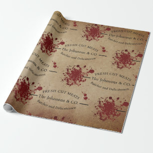 Creepy Bloody Custom Butcher Wrapping Paper