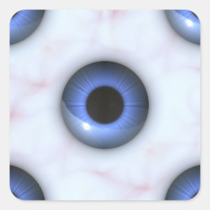 creepy blue eyes square sticker