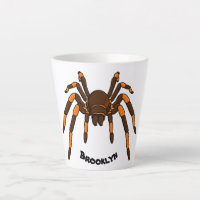Creepy brown and orange tarantula spider cartoon