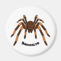 Creepy brown and orange tarantula spider cartoon