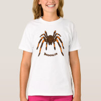 Creepy brown and orange tarantula spider cartoon