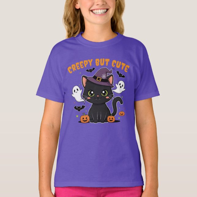 Creepy but Cute cat T-Shirt (Front)