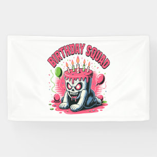 Creepy Cake Skull Birthday Squad Banner