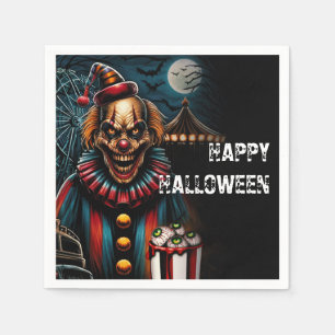 Creepy Carnival Clown Halloween Party  Napkin