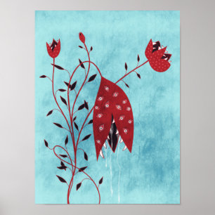Creepy Carnivorous Plant With Eyes Horror Poster