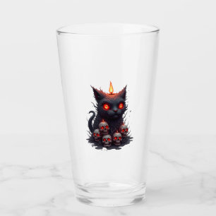 Creepy Cat Candle Glass