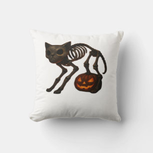 Creepy Cat Skeleton Halloween Gift Classic T-Shirt Cushion