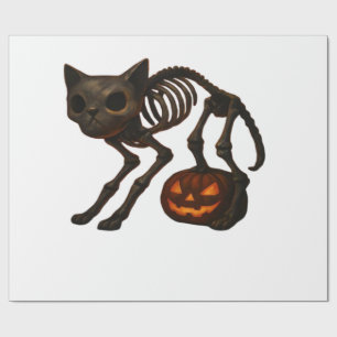 Creepy Cat Skeleton Halloween Gift Classic T-Shirt Wrapping Paper