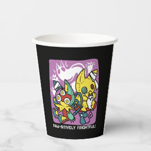 Creepy Cats Halloween Art: Paw-sitively Frightful Paper Cups