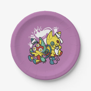 Creepy Cats Halloween Art: Paw-sitively Frightful Paper Plate