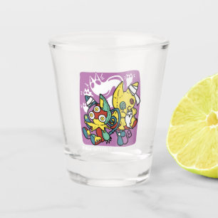 Creepy Cats Halloween Art: Paw-sitively Frightful Shot Glass