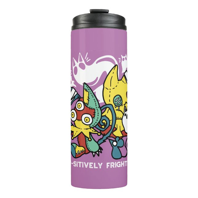 Creepy Cats Halloween Art: Paw-sitively Frightful Thermal Tumbler (Front)