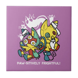 Creepy Cats Halloween Art: Paw-sitively Frightful Tile