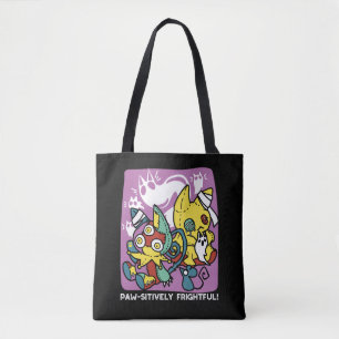 Creepy Cats Halloween Art: Paw-sitively Frightful Tote Bag