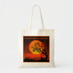 Creepy Cemetery Personalised Trick or Treat Tote Bag
