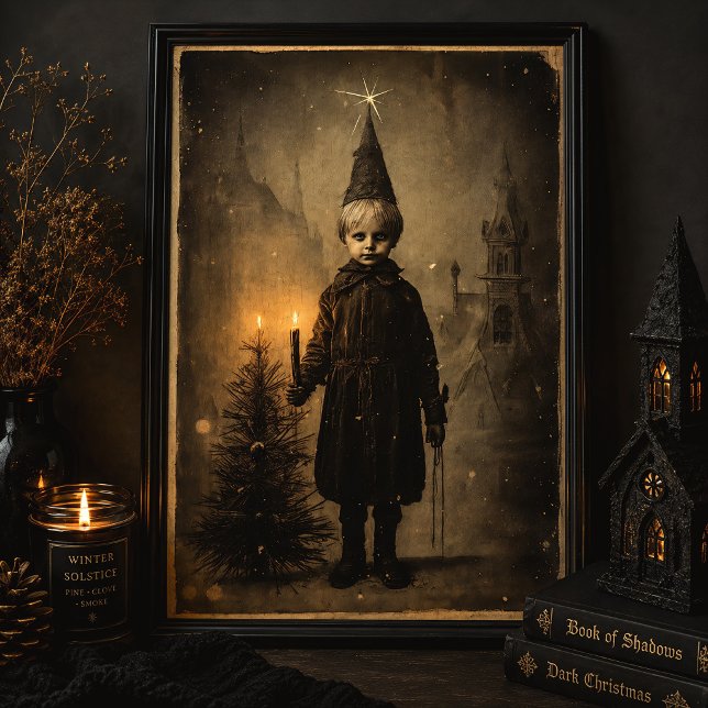 Creepy Christmas Boy Vintage Gothic Creepmas Poster (Creator Uploaded)