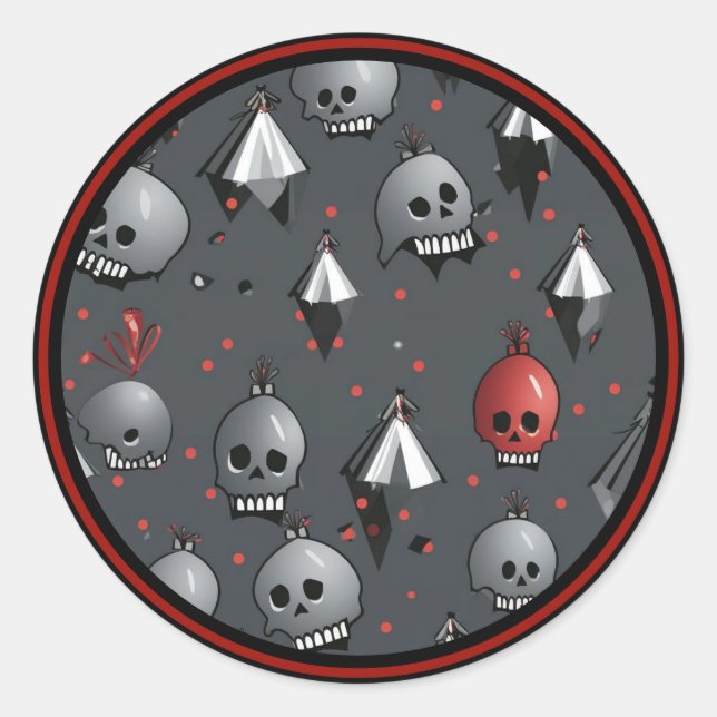 Creepy Christmas Skull Stickers (Front)